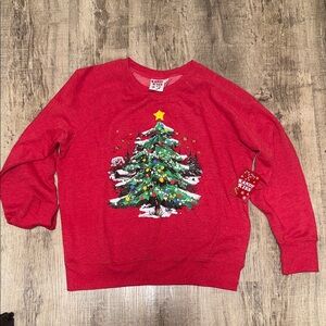 Festive Red Christmas Tree Sweater